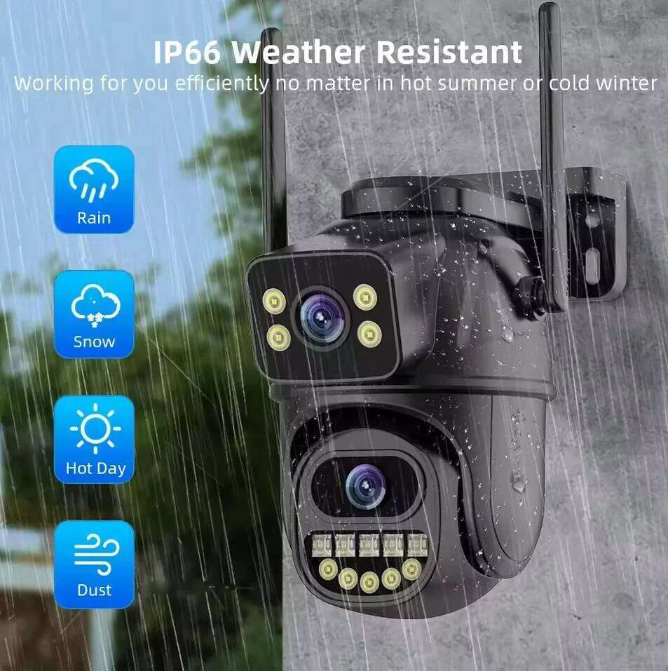 4K 8MP WiFi Surveillance Camera,AI Human Detect, Dual Lens, 4X Digital Zoom, Outdoor Security PTZ IP Cameras 26W0306