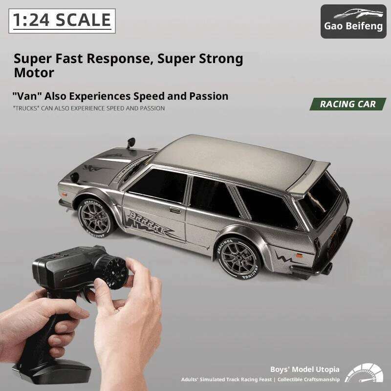 1/24 Simulation RC Drift Racing Car 4WD High Speed with Light 2.4G Radio Controlled Vehicle Model Race Competition Toy for Boys C260305