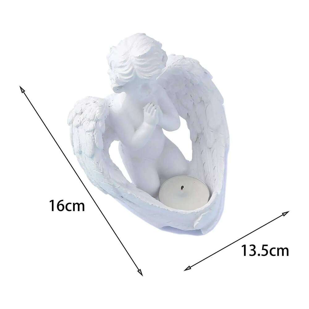 Candlestick Candelabras Candelabrum Resin Angel Wing Candle Holder for Fireplace Anniversary Prayer Candles Party Mantel XJ260305