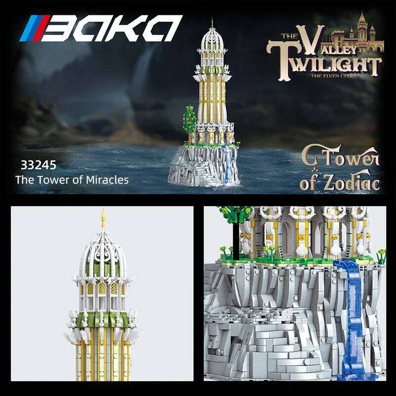 3726PCS Tower of Miracles Building Blocks European Myth Lighthouse Models Bricks Desktop Decoration Toys For Kids Holiday Gifts Z260305