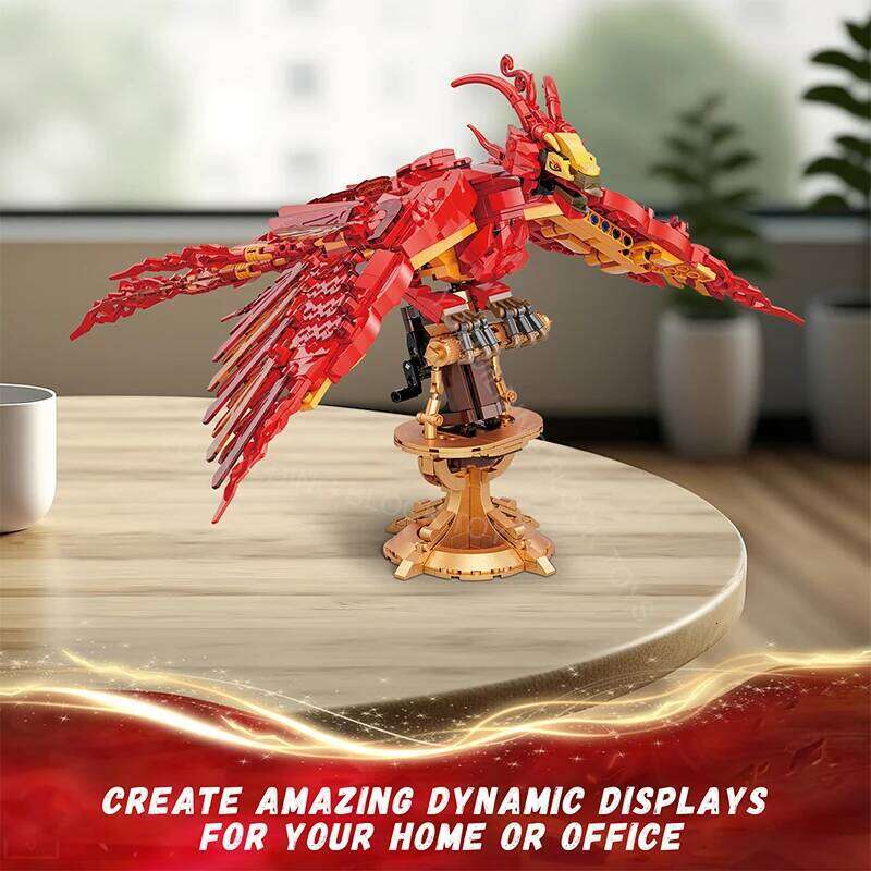New Magic Movie Fire Phoenix Chinese Fly Divine Beast Building Blocks Bricks Mythical Animal Bird Model Assembled Toy KidS Gifts Z260305