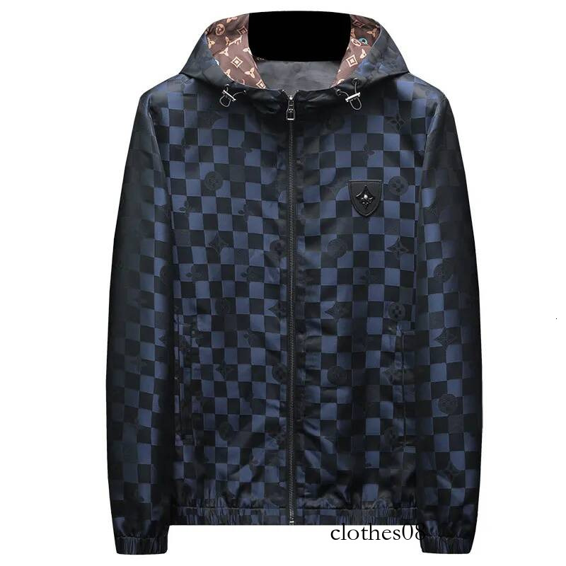 Trendy Plaid Hooded Jaet Men's 2026 New Spring Autumn Casual Haome High-End Feel Outerwear Polyester Long Sve Zipper
