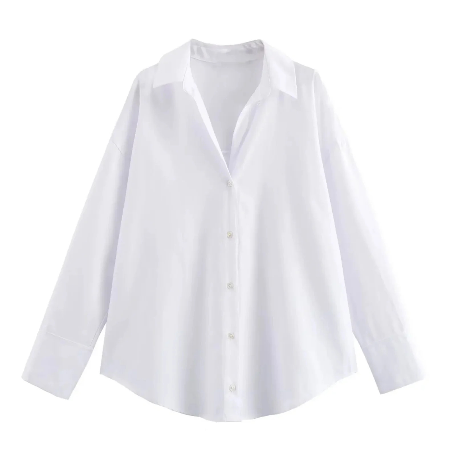BSAY Women Fashion Spring Cotton Oxford Long Sleeve Single-breasted Lapel Blouse Street Clothing Shirt Chic Ladies Tops Mujer 260306
