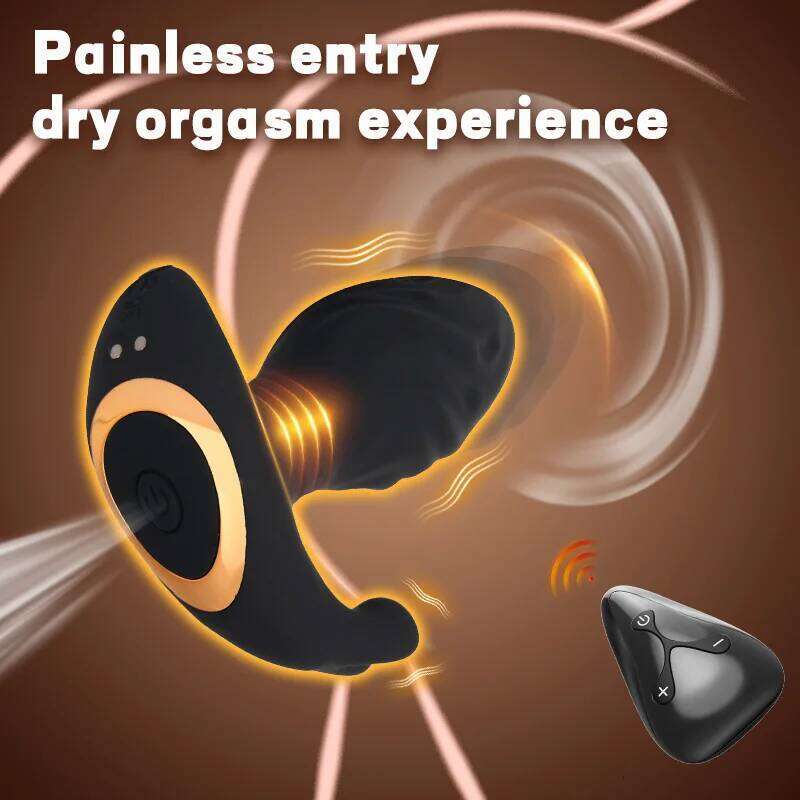 Telescopic Butt Plug Vibrator Wireless Remote Wearing Vibrating Dildo Prostate Massager Sex Toy For Women Ass Anal Buttplug W260305