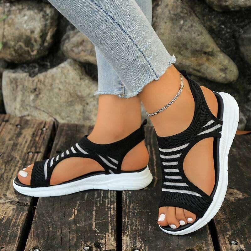2026 Summer New Women's Anti-Slip Wear-Resistant Sandals Outdoor Beach Shoes Comfortable Breathable Flat-Toe Footwear