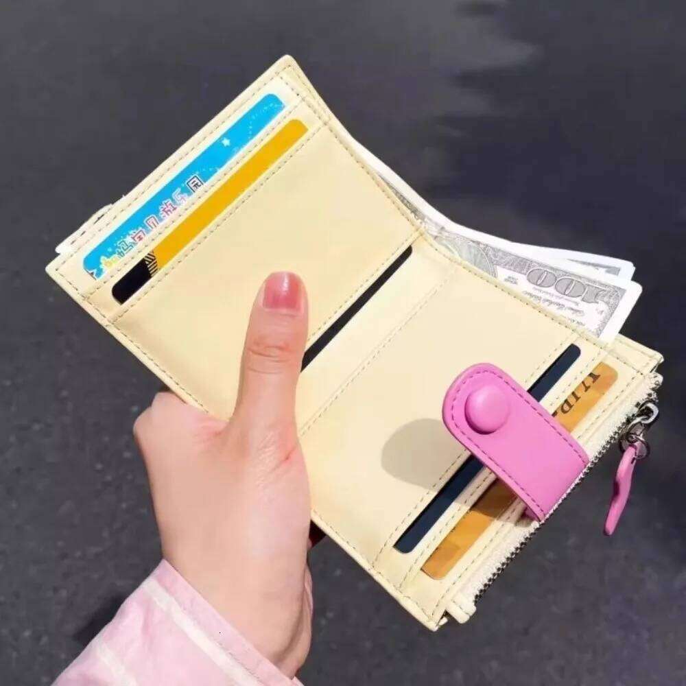 Korean Style Dachshund Embroidery Short Wallet Dopamine Color Cartoon Dog Coin Purse PU Zipper Small Item Bag Women Girl C260304