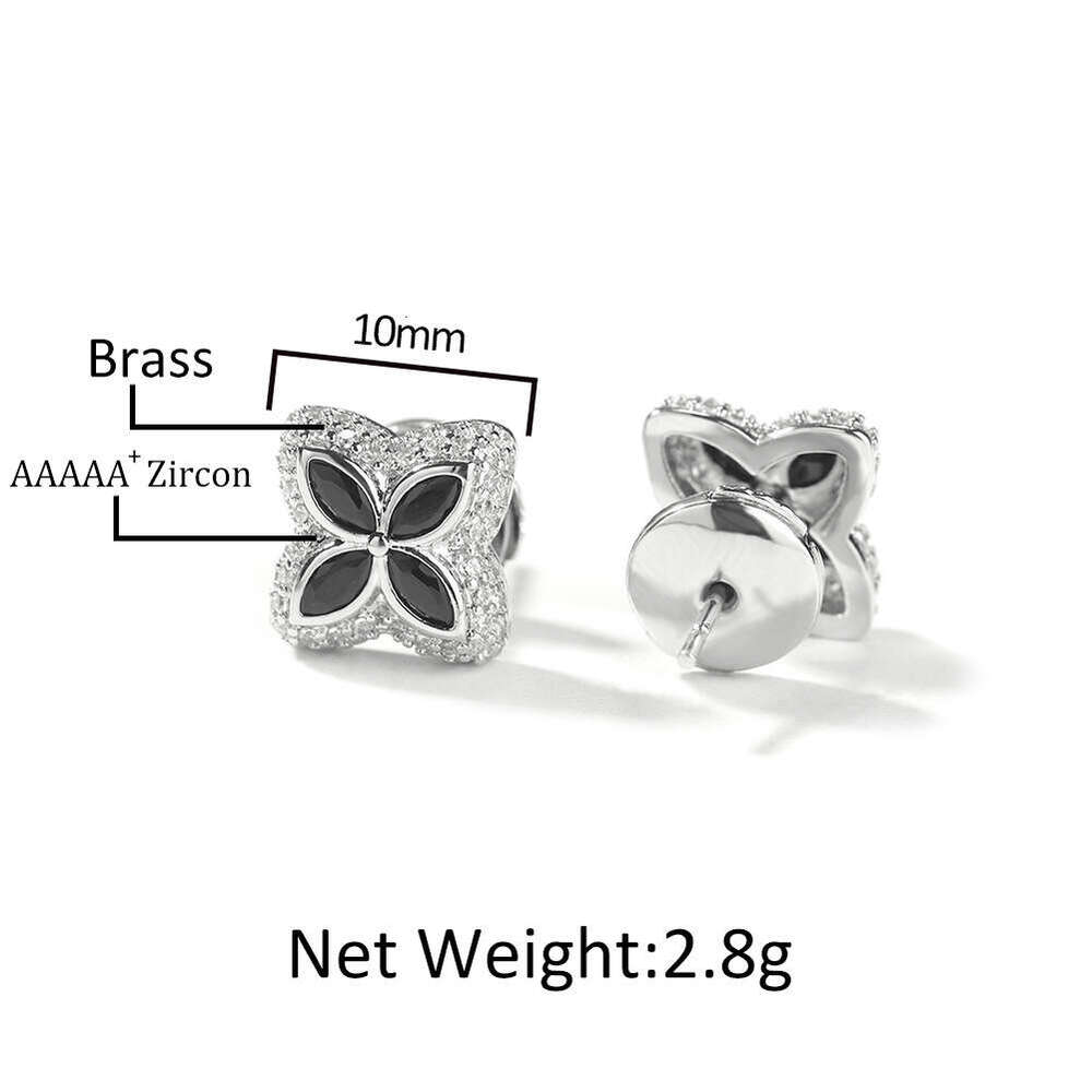 Womens Jewelry Earrings stud Simple Clover Copper Earrings with Zircon Inlaid Steel Needle Fashion Elegant Comfortable All Match Ear Jewelry for Women