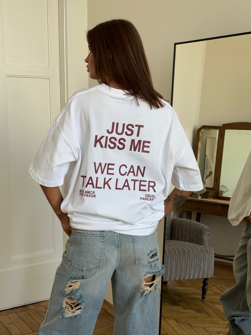 European and American versatile letter printed short-sleeve T-shirt unisex casual loose versatile short-sleeve top for summer