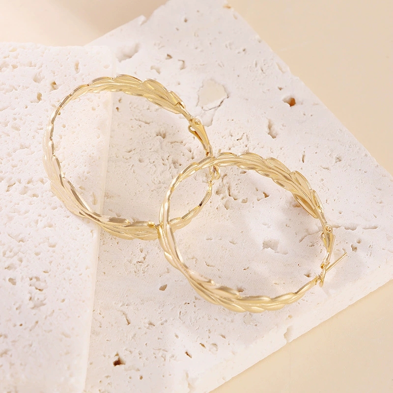 High-End Designer Wreath Inspired Hoops With Unique Metal Twist Hooks | Trendy Accessory