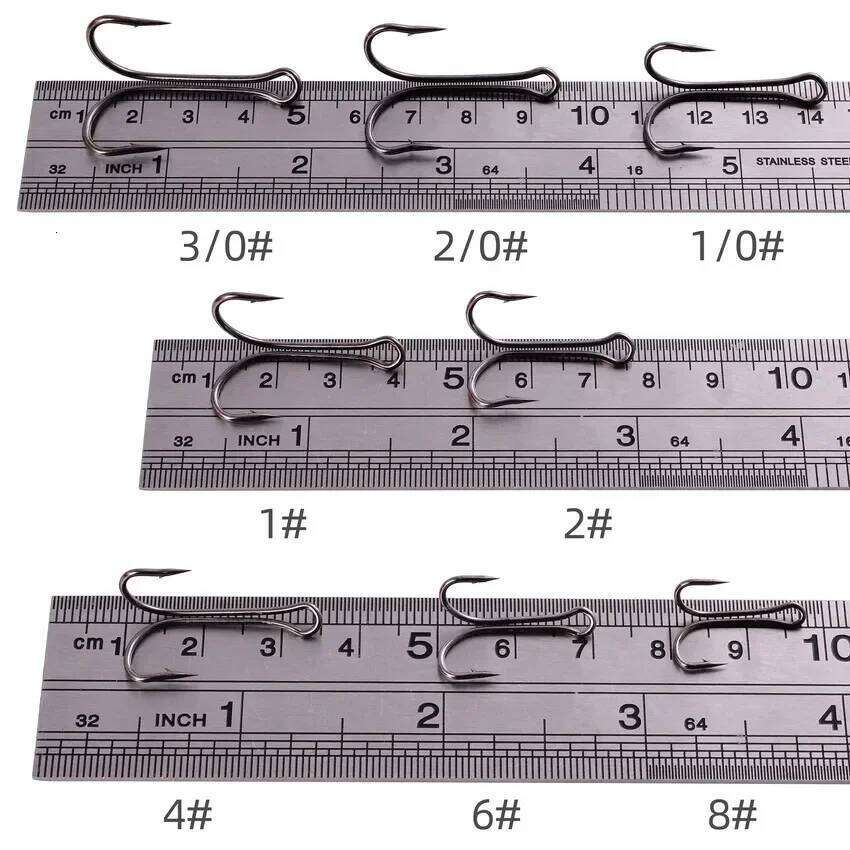 10pcs Long Shank Double Weedless Fishing hook Fly Tying for Jig Bass Fish Hook fishing tackle For Soft Lure S260305