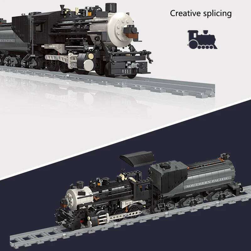 Technical Steam Locomotive The Union Pacific Big Model Building Blocks City Railway Train Bricks Toys Gifts for Children Boy Z260306
