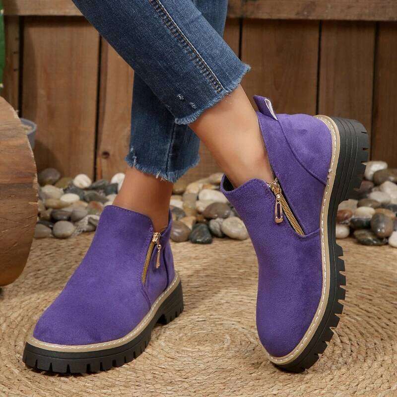 2026 new hot selling simple fashionable short plus size thick soled comfortable and non slip women's boots