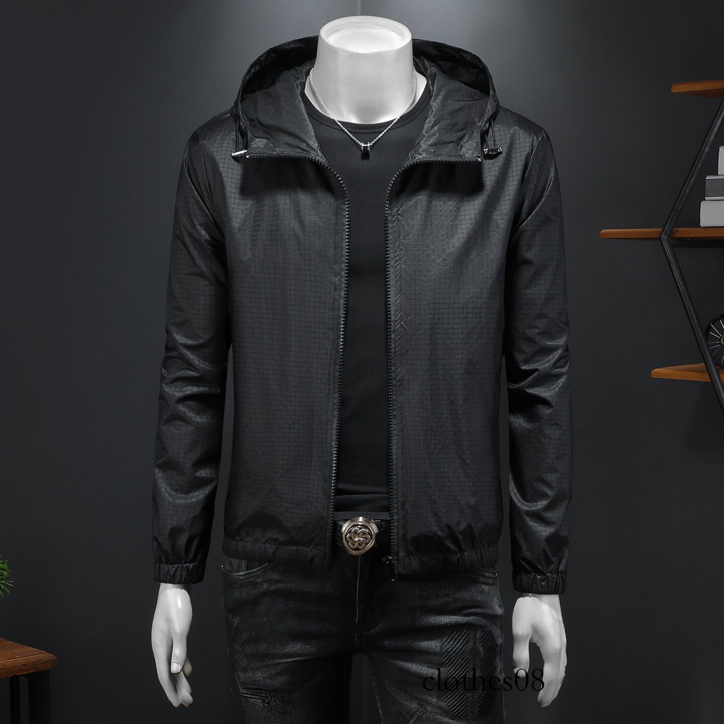 European Collection 2026 Spring New Men's Hooded Jacket, Large Size, High Quality, Simple Casual Trendy Coat for Men