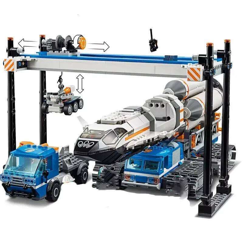 Third Party Compatible MOC Sets City Series Building Blocks Rocket Loading NASA Transportation Center Children's Toys Gift Z260306