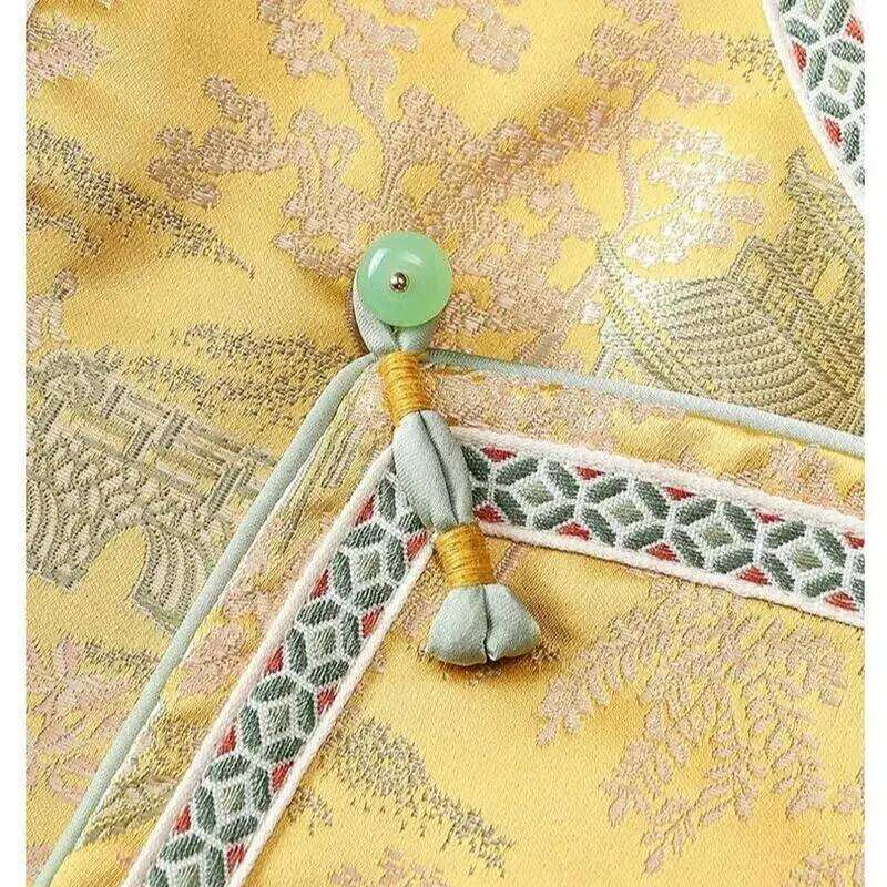 Summer Chinese Style Silk Vest Buckle Button Vintage Jacquard Loose Cardigan Sleeveless Waistcoat Women Tank Tops All Match Asia Size