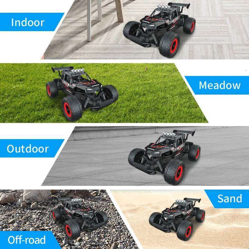 A 1:14 scale all-terrain 2.4G four-wheel drive RC off-road vehicle with LED lights and a shock-resistant chassis, alloy toy car C260305