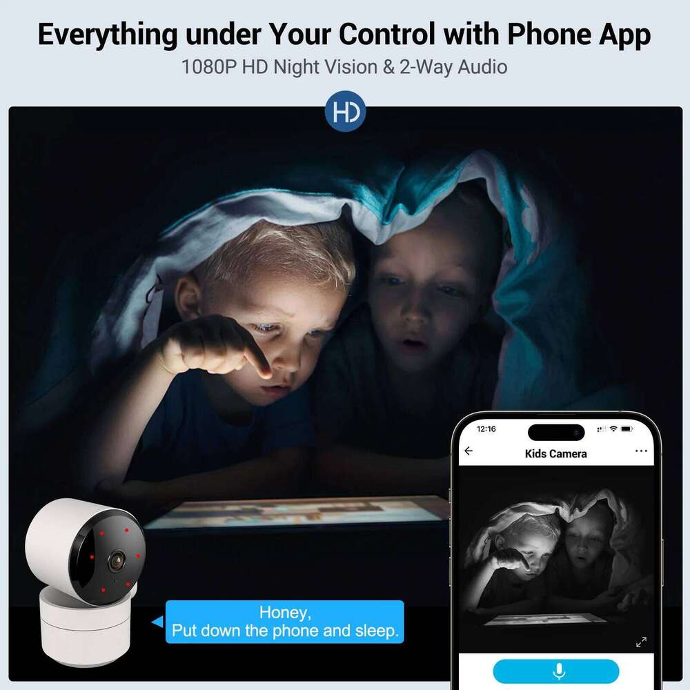 Amorom 2MP Wifi TUYA Smart Cloud PTZ IP Camera Night Vision Indoor Surveillance Cam For Yard Ai Detect P2P Video Monitor 26W0306