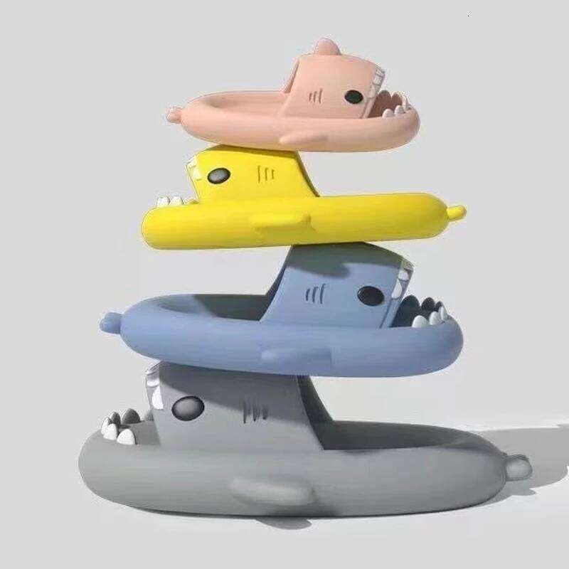 Litfun Cute Slippers For Men Women Outdoor Thick Sole Beach Sandals Summer New Cartoon Flip Flops Soft House Shark Slides