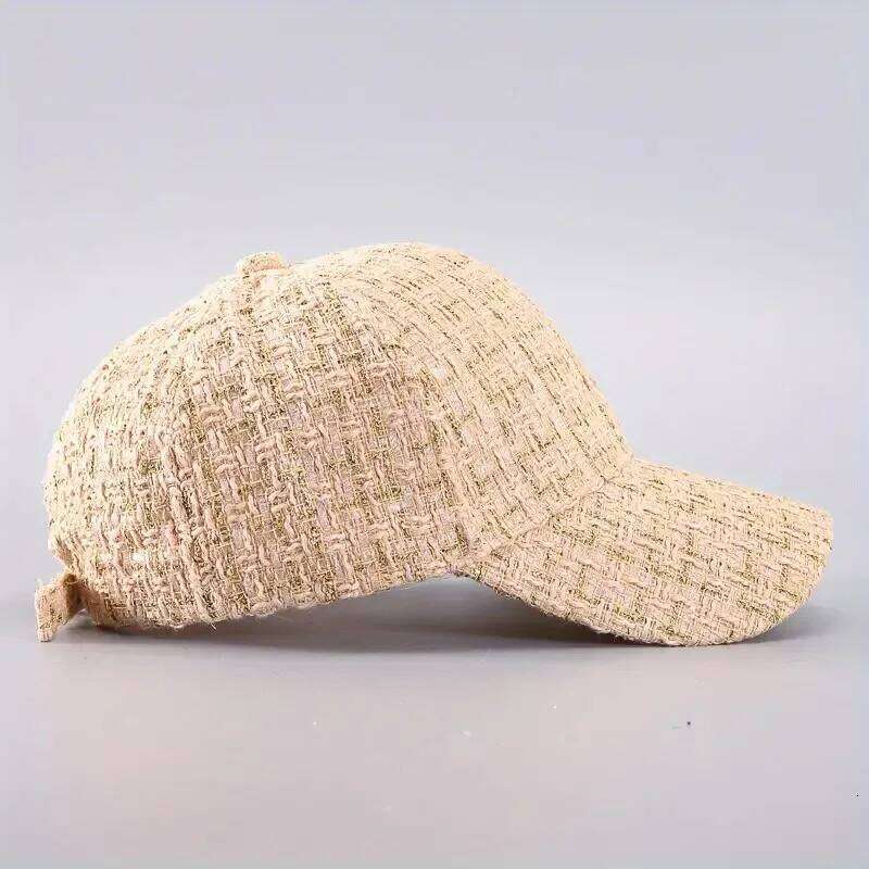 Vibrant Golden Plaid Baseball Cap - Elegant Solid Color Dad Hat with Lightweight Adjustable Design, Perfect for Golf, Sun Protec Y260304