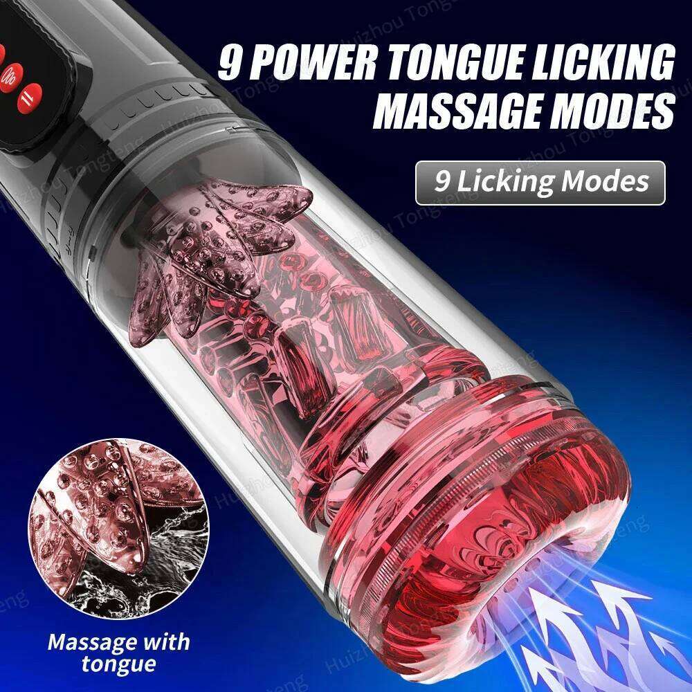 Automatic Telescopic Thrusting Rotating Male Masturbator Cup Licking Vibrating Masturbation Blowjob Pussy Adult Sex Toys for Men W260305