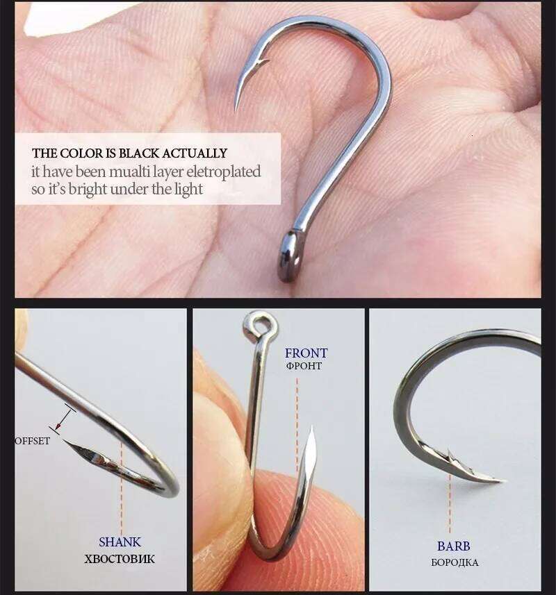 50pcs/ Lots octopus Fishhooks High Carbon Chmical Sharpen Barbed Circle Hook Tackle wholesale Supplier fishing hooks sets S260305