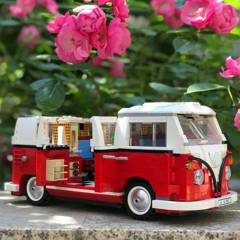 1332PCS Creative T1 Camper Van MPV Car Building Blocks Assemble Bricks Vehicle Toy Birthday Gift For Children Kids Z260305