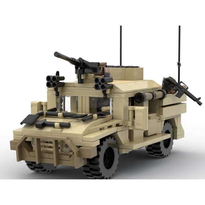 MOC Building Blocks US Military M1114 Hummer Model M1025 Off road Armored Vehicle M998 Children's Assembly Brick Toy for Boys Z260306