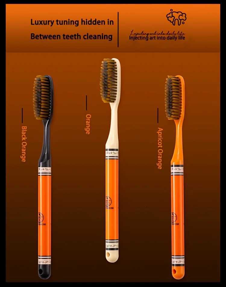 This 6-pack of luxury long-head adult toothbrushes with soft bristles is ideal for couple's home use and daily oral care.T260306