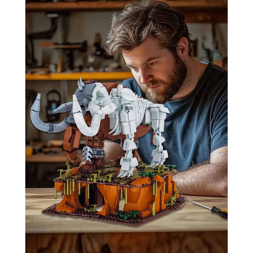 1310PCS Skeleton Mammoth Building Blocks Sets Jurassic Animal Model Creative Desktop Ornament Birthday Gift For Boys Kids Toys Z260306