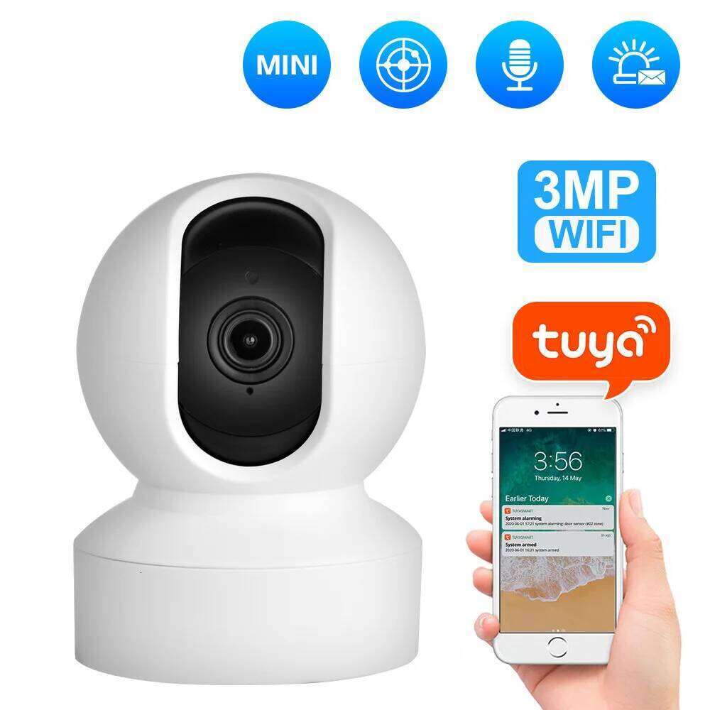 Tuya WiFi Mini 2K 3MP Full HD Indoor Security IP Camera Two WAYS Talk Baby Monitor Surveillance AI Auto Tracking Cam 26W0306