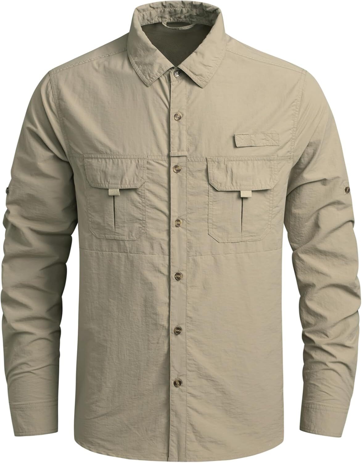 Men's Fishing Long Sleeve Travel Work for Men Button Down Shirts