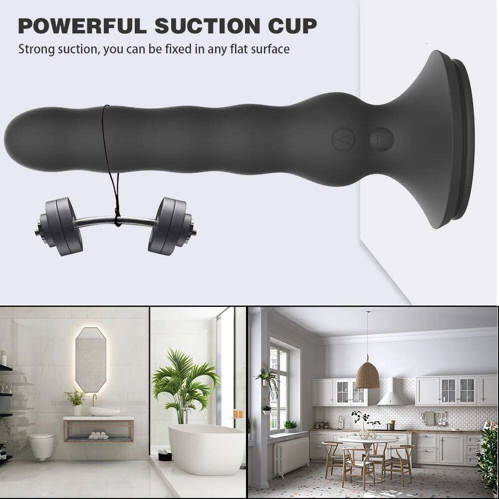 Wiggle Anal for Men 10 Modes Vibrate Clitoral Stimulator Butt Plug with Powerful Suction Cup Remote Control Sex Product Toy W260305