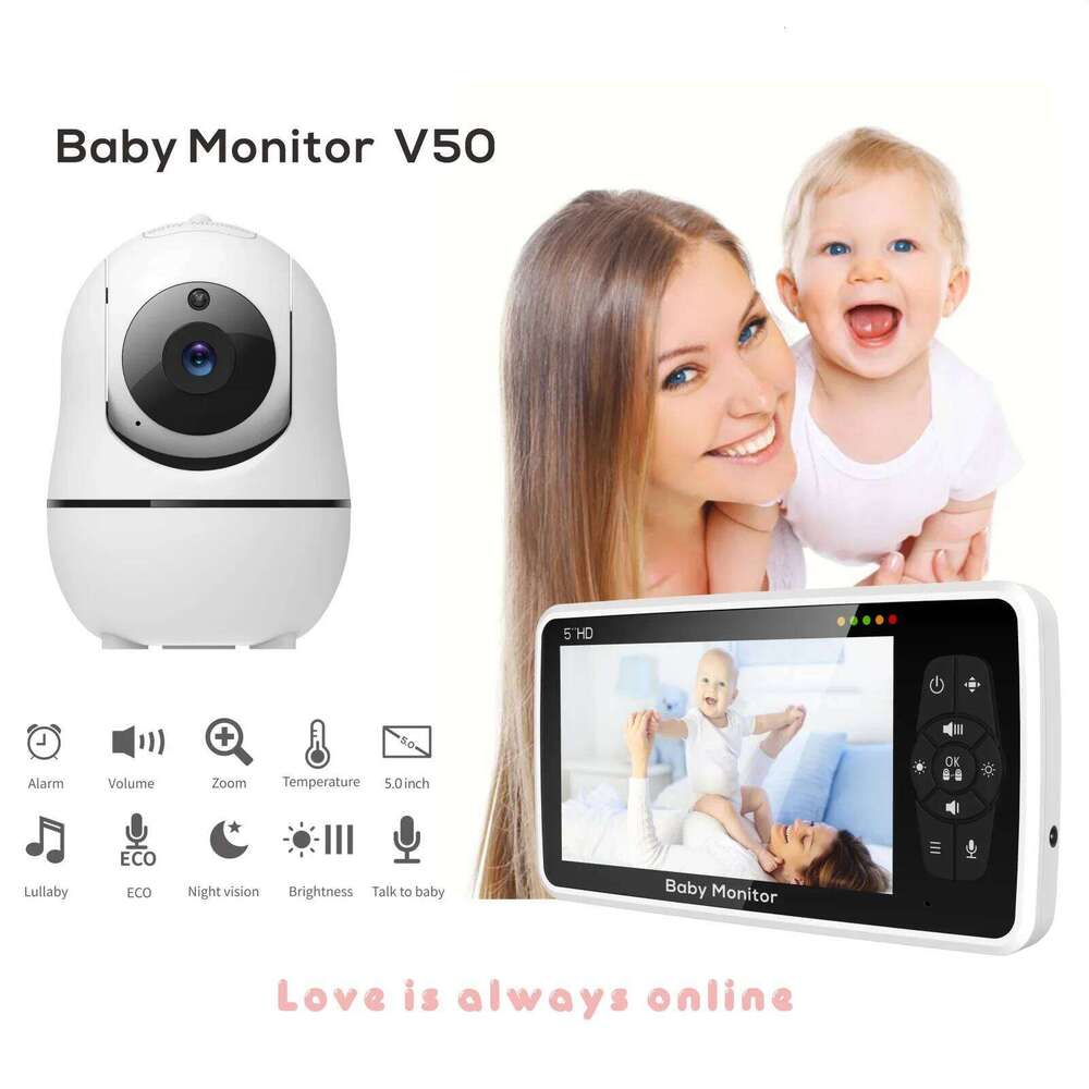 New 5 inch Video Baby Monitor with Camera and Audio, 4X Zoom, 22Hrs Battery, 1000ft Range 2-Way Audio Temperature Sensor Lullaby 26W0306
