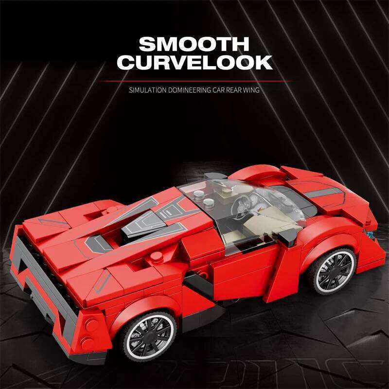 301PCS Red Sports Building Block Creative City Vehicle Classic Car Model Bricks Desktop Display Toys For Kids Holiday Gifts Z260305