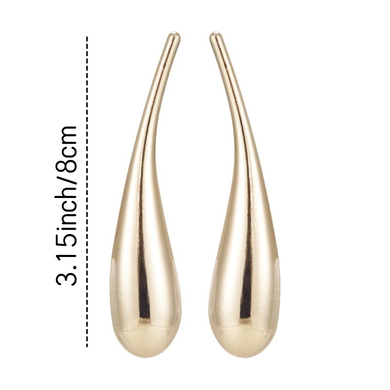 Stylish Waterdrop Shaped Metal Huggie Hoop Earring Set Timeless Accessories Ideal for Daytime Outfits