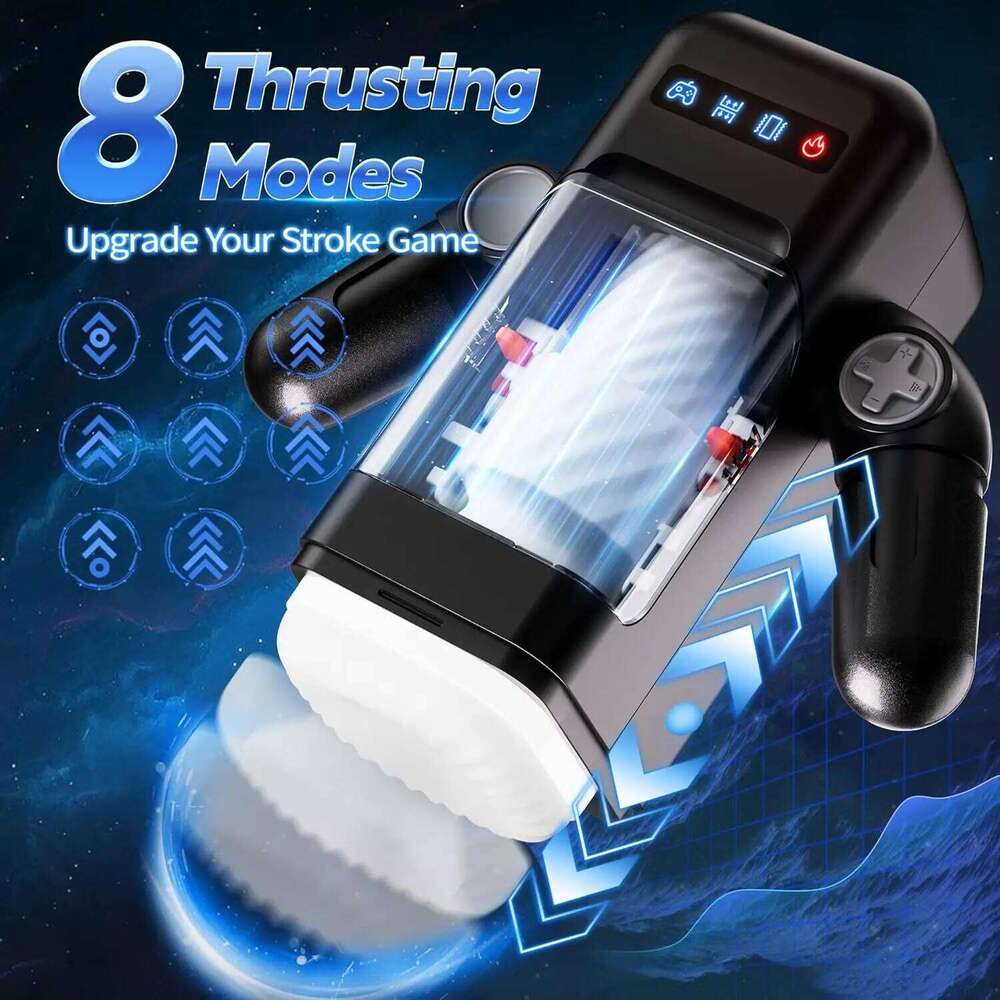 Automatic Thrusting Male Masturbator Cup handle Blowjob Strong Stroker Real Pocket Pussy Adult Sex Toys for Men W260305