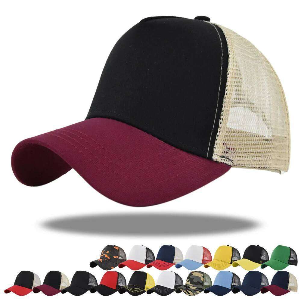1 PC high quality Hot Sales Solid-color Net Baseball ForMen Women Solid Color Hat Casual Outdoor Breathable Cap Y260304