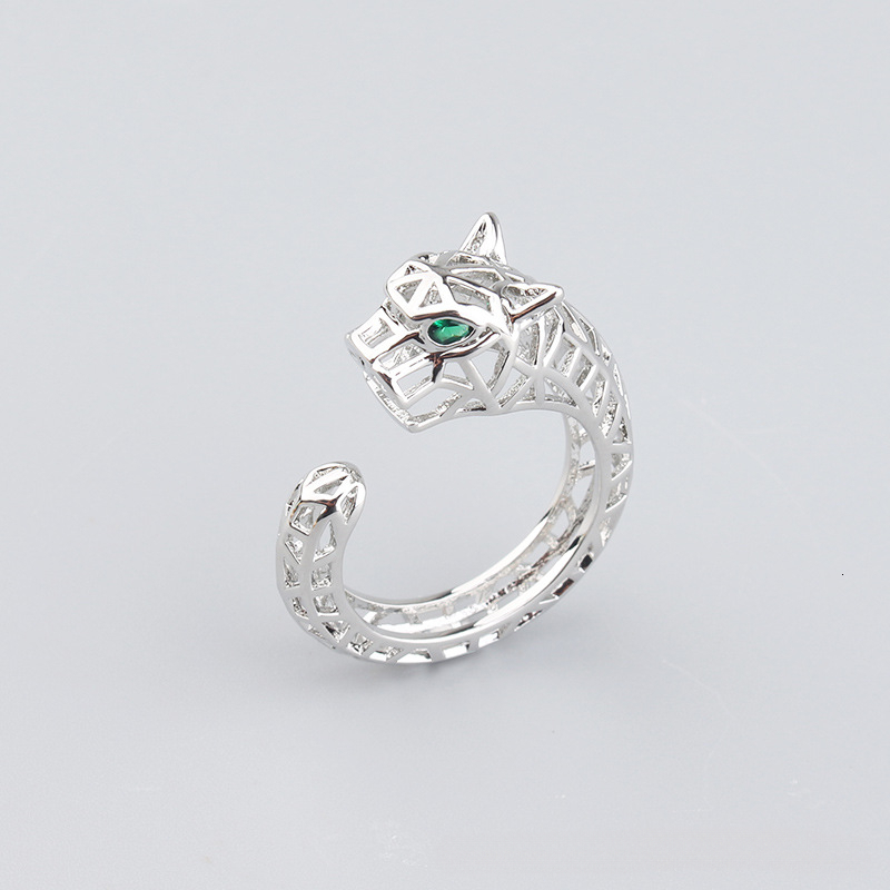 Bracelet Style Bold Punk Hollow Leopard Ring Set Bracelet For Men Women, Unique And Domineering Open Bracelet Jewelry