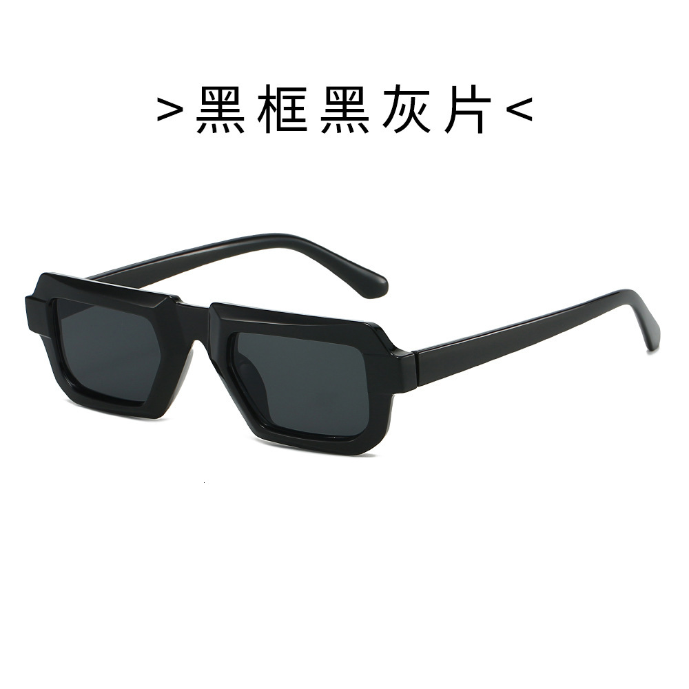25 new vintage square-frame sunglasses, UV protection, high-end feel, European and American style, unisex sun glasses with a futuristic look