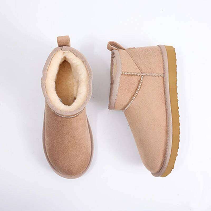 Litfun Women Fur Snow Winter Outdoor Non-slip Plush Lined Cotton Slippers Classic Fuzzy Short Boots Warm Fluffy House Shoe