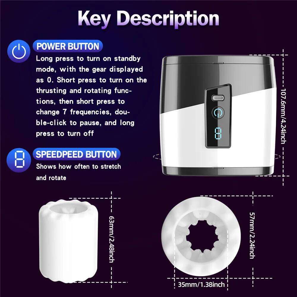 Automatic Telescopic Rotation Vagina Pussy Real Trainer Male Masturbator Pocket Adult Sex Toys for Men W260305