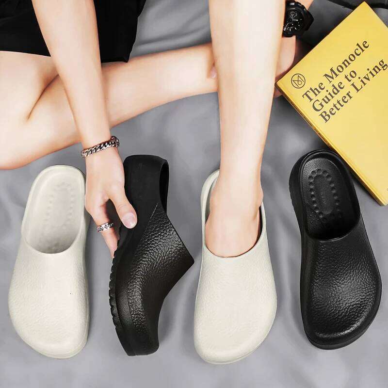 Litfun New Men Slippers Comfort Garden Clogs Mules Summer EVA Waterproof Rubber Sandals For Workers Outdoor Fishing Shoes