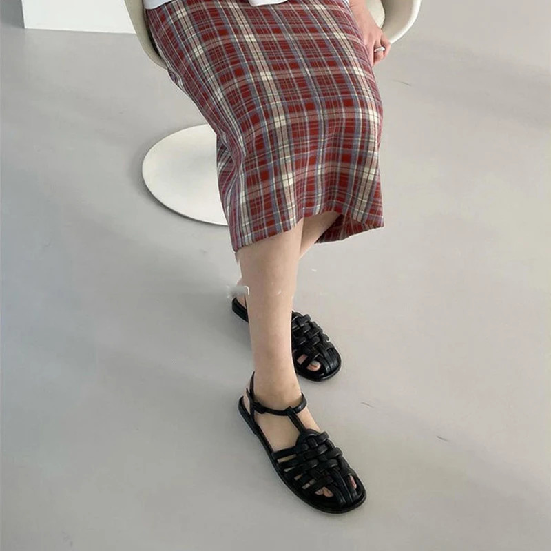 Women Sandals Summer Fashion Outdoor Beach Casual PU Leather Buckle Women Shoes Retro Flat With Ladies Romanas Mujer 260305