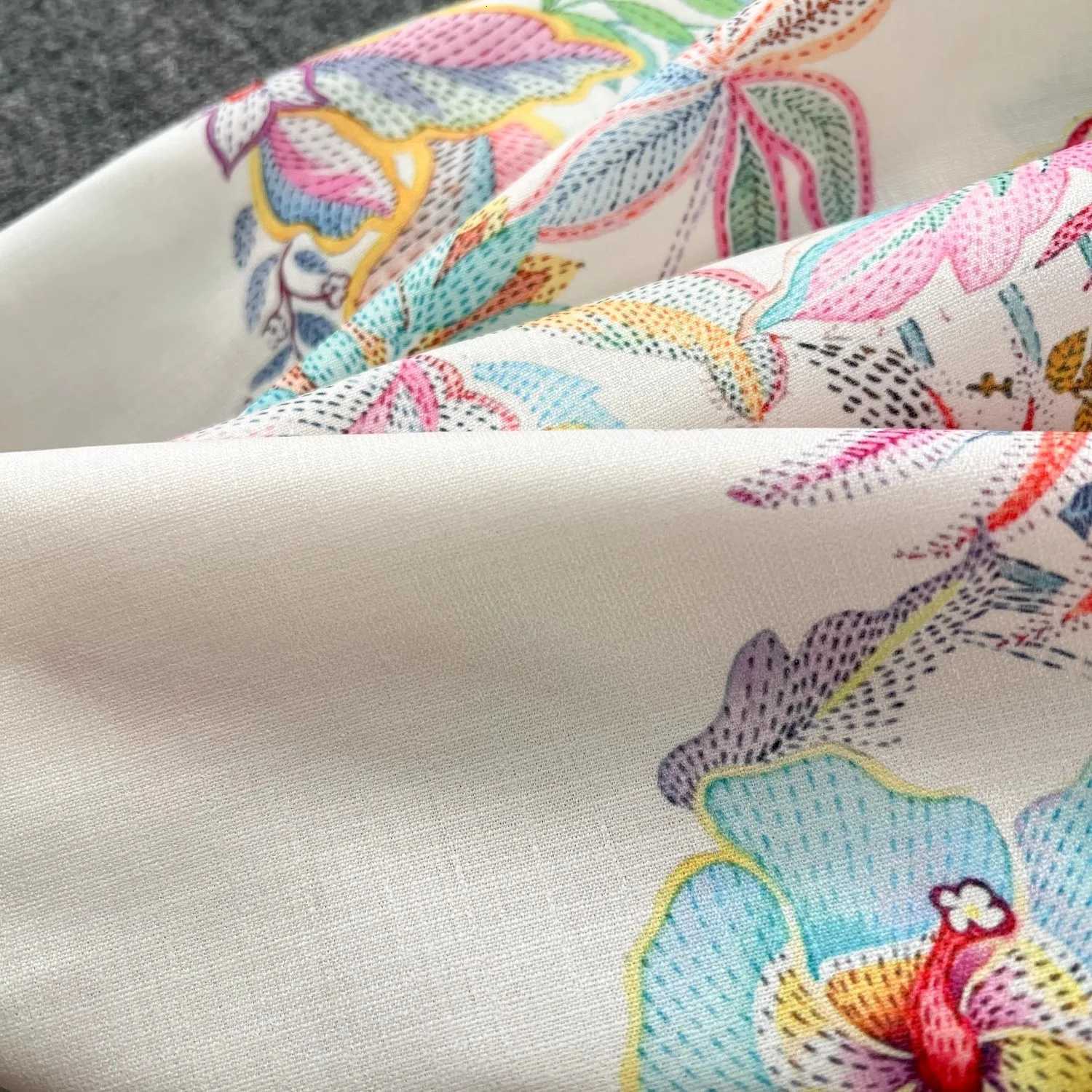 Summer Holiday Flower Robe Dress Women Lace Splicing V-Neck Long Lantern Sleeve Sashes Floral Print Maxi Vestidos Clothes 6272 X260306
