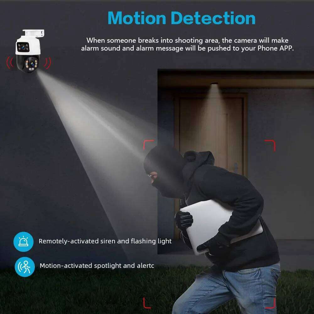 Dual Lens 8MP 4K POE PTZ IP Camera Outdoor Video Surveillance CCTV Cameras For Xmeye NVR Two Way Audio Human Detection 26W0306