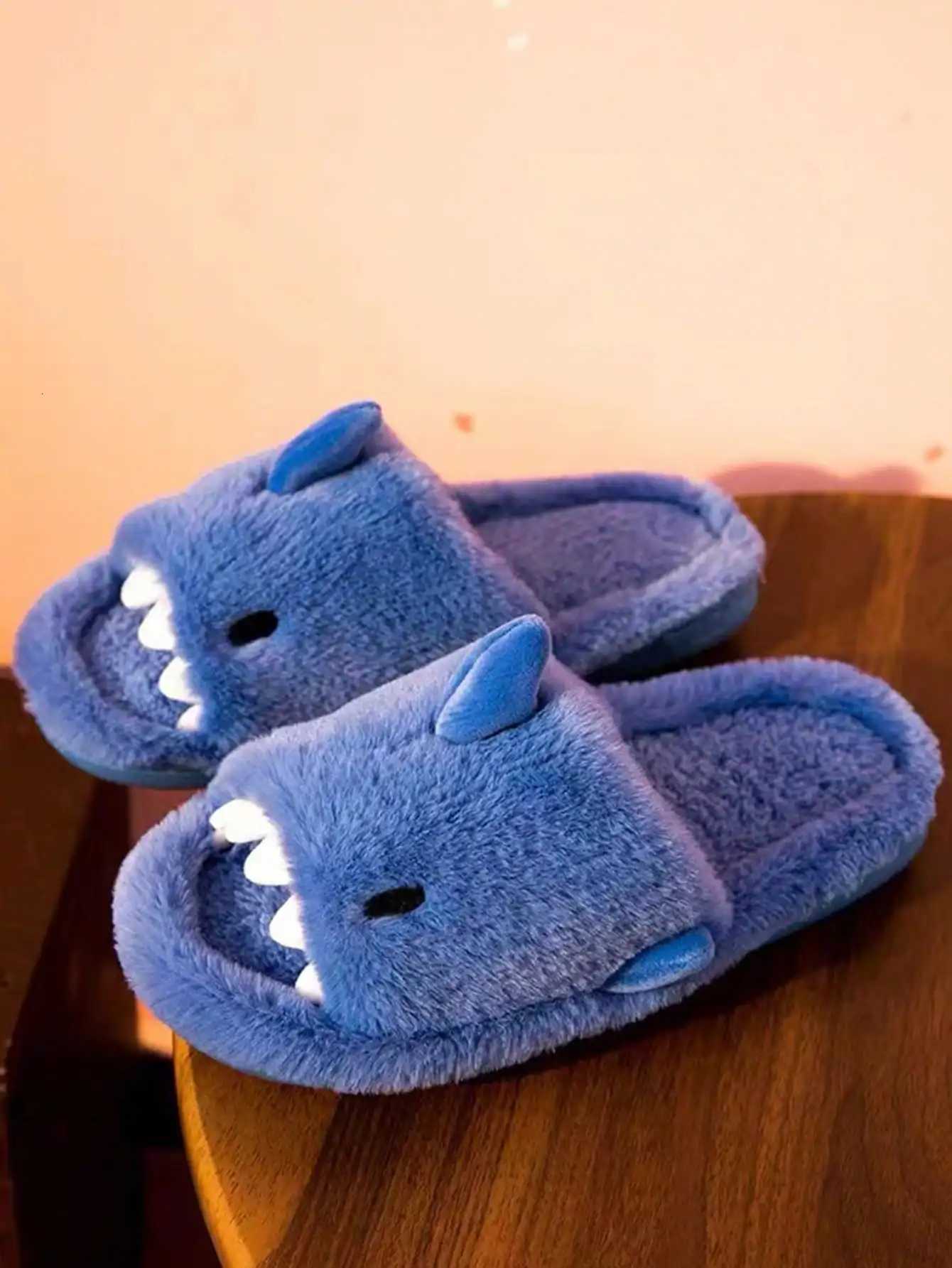 Mens Home Cotton Slippers Are Soft Comfortable and Warm Indoor Fun Cartoon One Word Cotton Slippers S260305