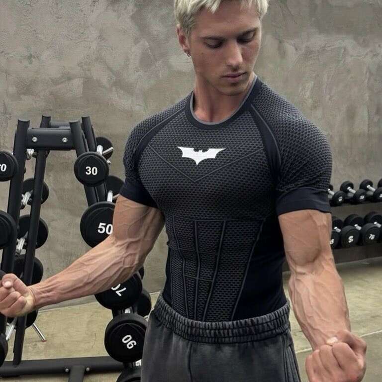 Shirts Muscle Quick Dry Sports T shirt Gym Fitness Tops Workout Running Bodybuilding Clothes Vintage Tee Men's Clothing Daily Outfit - view 8