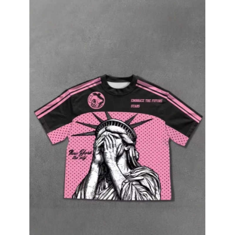 New style 3D Men's Crew Neck Casual Short-Sleeve T-Shirt Soft and Breathable with Digital Patterns Suitable for Outdoor Leisure