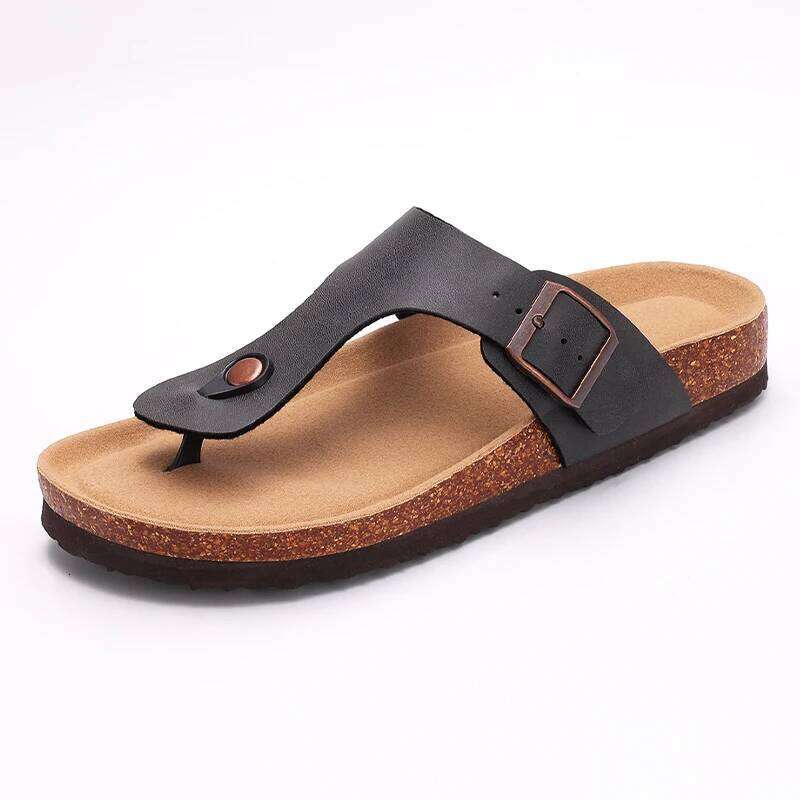 LItfun 2024 New Women Beach Breathable Non-Slips Flip Flops Fashion Cork Slippers With Arch Support Female House Sandals