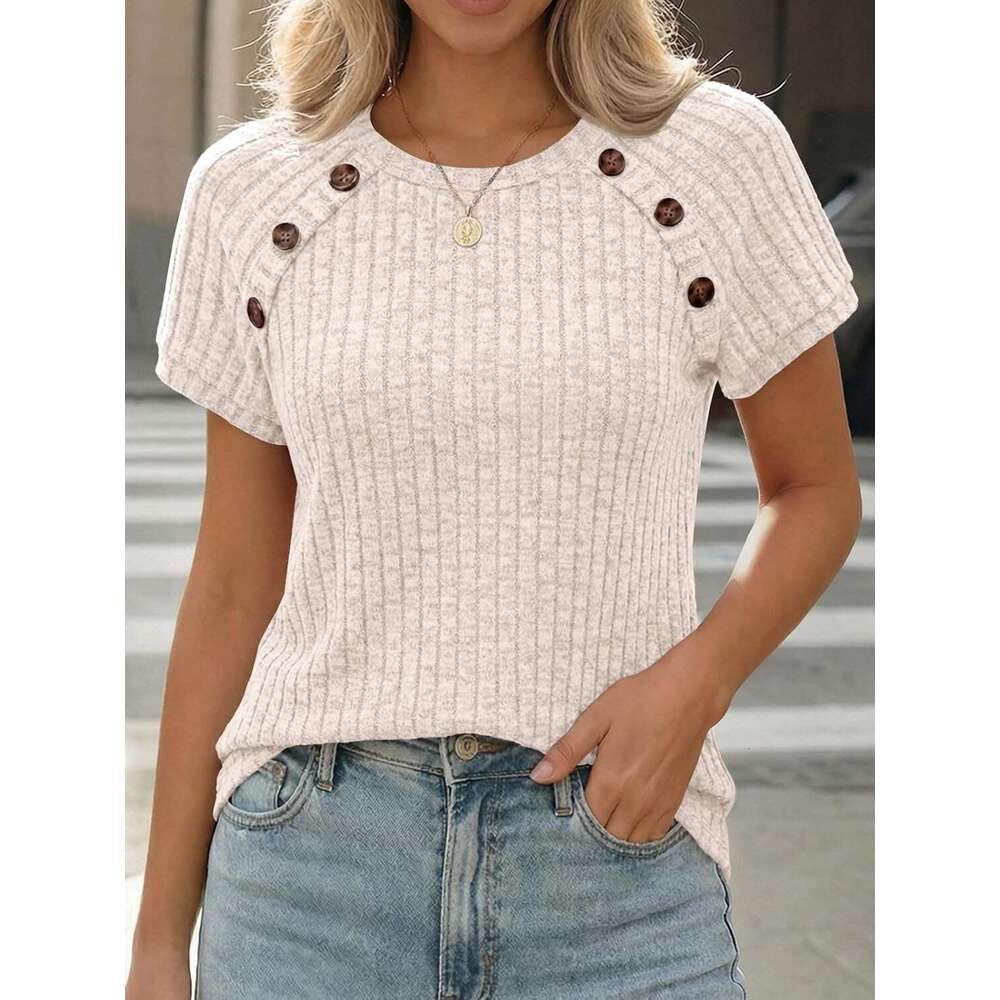 Women's Short Designer Sleeve Shirts Business Casual Blouses Dressy Work Tunic Tops 2026 Spring Sweaters Fashion Clothes